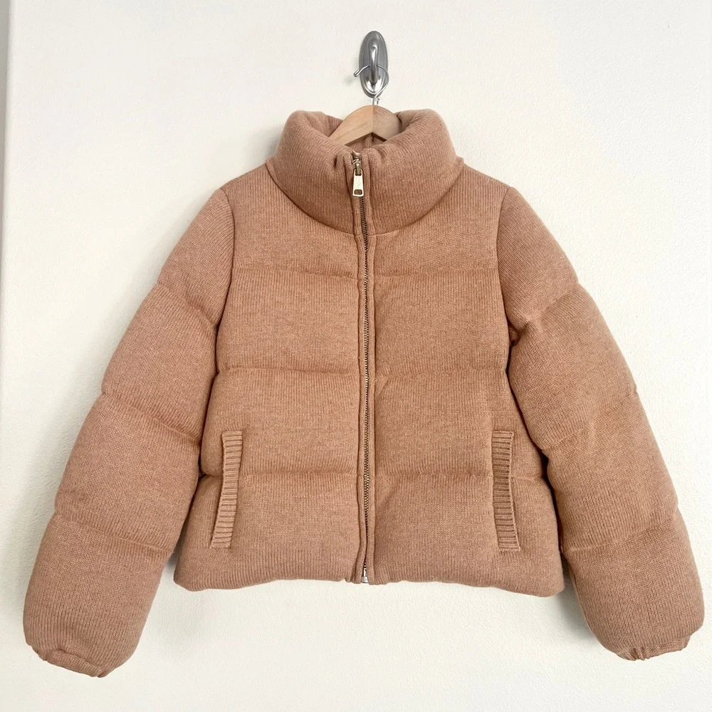 NICOLE BENISTI Kensington Cashmere Wool Down Puffer Coat in Rich Caramel - Picture 6 of 15
